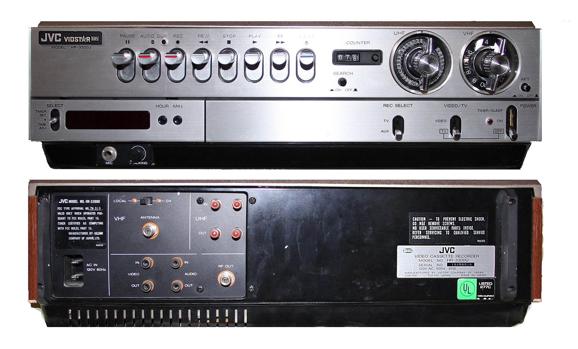 Magnetowid JVC HR-3300U, amerykańska wersja modelu HR-3300